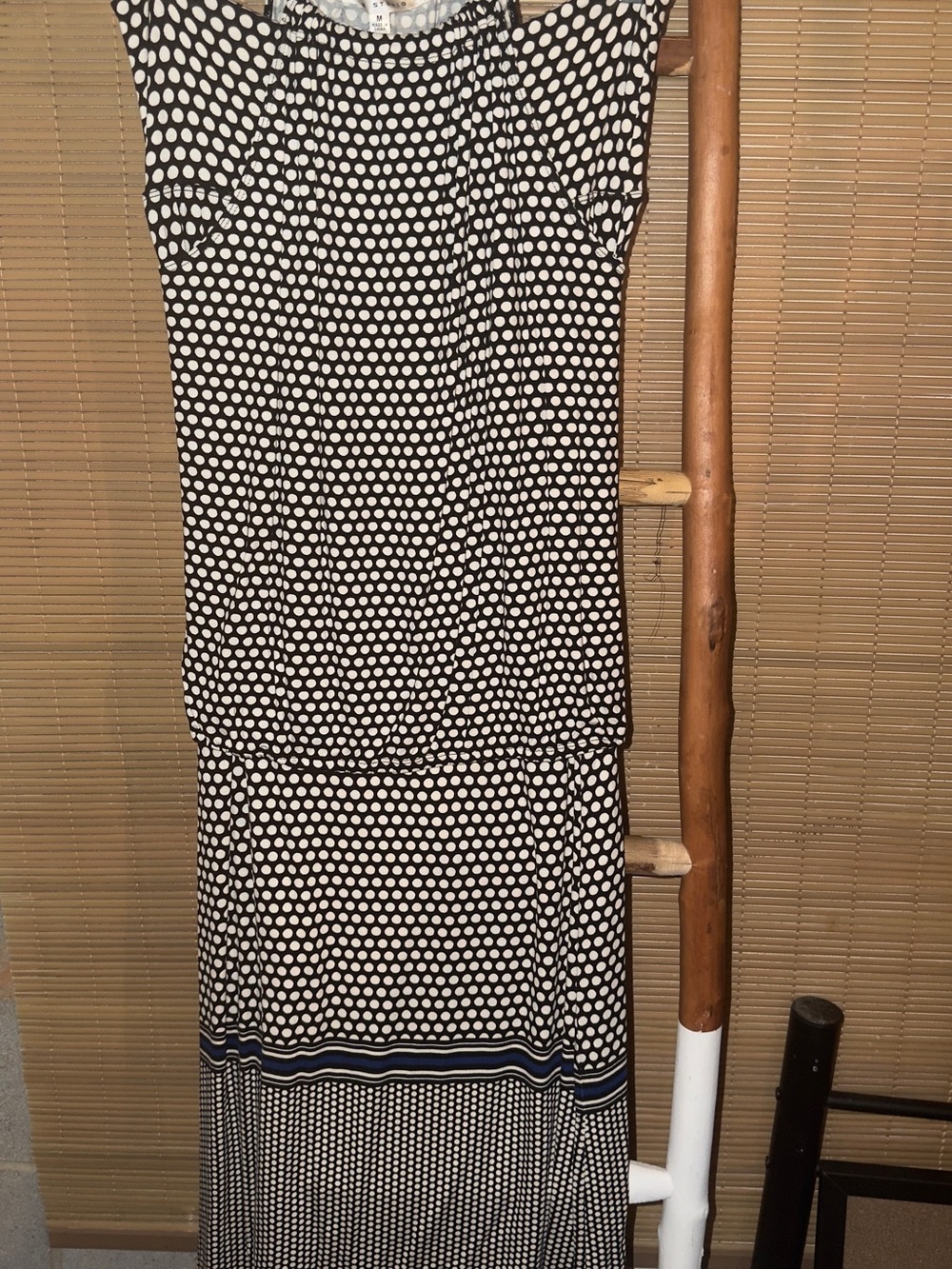 Max Studio Black and White Polka Dot 2 pices with Stripe Hem